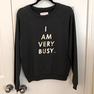 NEW Bando I Am Very Busy sweatshirt size small dark gray